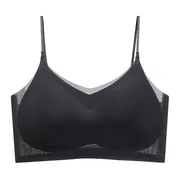 Ultra Thin Ice Silk Seamless Underwear Women Plus Size Sexy Top Soft Breathable Wireless Solid Lingerie Gathered Invisible Padded Bra_img_6