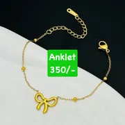 High quality bow design gold plated anklet_img_2
