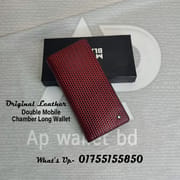 Mont Blanc Duble Mobile Chamber Original Leather Long Wallet With Box_img_0