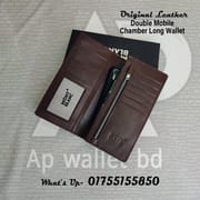 Mont Blanc Duble Mobile Chamber Original Leather Long Wallet With Box_img_7