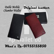 Mont Blanc Duble Mobile Chamber Original Leather Long Wallet With Box_img_1