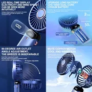 Portable Mini Fan with 5 Speeds & LED Display – USB Rechargeable, Quiet, for Travel & Desk Use_img_3