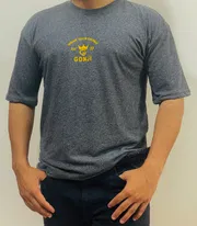 Gonji Dark Grey Yellow Logo Drop Shoulder T-Shirt_img_1