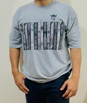 Gonji Light Grey Graphic Drop Shoulder T-Shirt_img_1