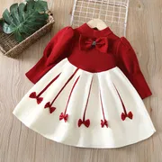 Kids Girls Winter Knit Bow Warm Long Sleeve Party Dress (6 months to 5 years) for BABUU_img_3