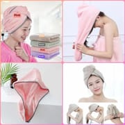 Super Absorbent Microfiber Hair Towel – Quick Dry Hair Wrap with Button for Women – Soft & Lightweight | Price in BD_img_0
