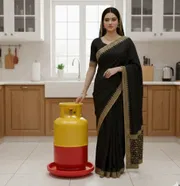 সিলিন্ডার এবং গাছের টব বহন করার চাকাযুক্ত ট্রলি।_img_1