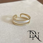 Emerald Open Ring for Women & Men | Minimalist Geometric Adjustable Alloy Ring | European & American Trend Jewelry Spring 2025_img_0
