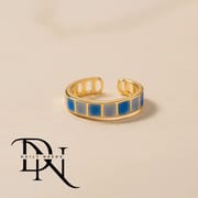Emerald Open Ring for Women & Men | Minimalist Geometric Adjustable Alloy Ring | European & American Trend Jewelry Spring 2025_img_7