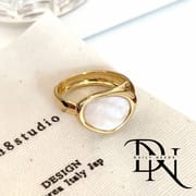 Emerald Open Ring for Women & Men | Minimalist Geometric Adjustable Alloy Ring | European & American Trend Jewelry Spring 2025_img_3