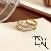 Emerald Open Ring for Women & Men | Minimalist Geometric Adjustable Alloy Ring | European & American Trend Jewelry Spring 2025_img_1