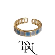 Emerald Open Ring for Women & Men | Minimalist Geometric Adjustable Alloy Ring | European & American Trend Jewelry Spring 2025_img_18