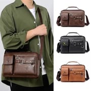 Men's Leather Shoulder Bag – Fashionable Real Cowhide Messenger & Business Travel Backpack | Price in BD_img_0