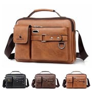 Men's Leather Shoulder Bag – Fashionable Real Cowhide Messenger & Business Travel Backpack | Price in BD_img_1