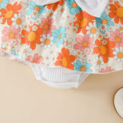 Baby Girl Sleeveless Lace Floral Romper Dress with Headband (0 to 12 months)_img_6
