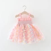 Baby Girl Butterfly Wings Fairy Sleeveless Pleated Lace Summer Dress (6 months to 3 years)_img_1