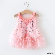 Baby Girl Butterfly Wings Fairy Sleeveless Pleated Lace Summer Dress (6 months to 3 years)_img_6