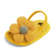 Baby Girls Fabric Non-Slip First Walkers Flat Sole Sunflower Sandals (0-15 months)_img_1