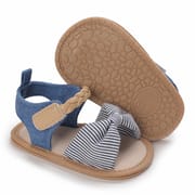 Baby Girl Fashion Striped or Dots or Lace Bowknot Cute Cool Comfortable Breathable Toddler Sandal (6 - 18 months)_img_1