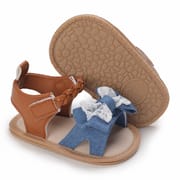 Baby Girl Fashion Striped or Dots or Lace Bowknot Cute Cool Comfortable Breathable Toddler Sandal (6 - 18 months)_img_2