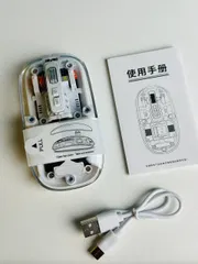 GearUP WM30 Transparent Crystal 2.4G + Bluetooth Magnetic Wireless Mouse- White Color_img_0