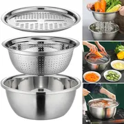 3 In 1 Stainless Steel Drain Basket Vegetable Cutter_img_0