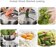 3 In 1 Stainless Steel Drain Basket Vegetable Cutter_img_3
