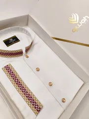 Pearl White Panjabi with Regal Embroidery_img_1