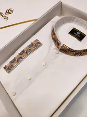 Pearl White Panjabi with Regal Embroidery_img_2