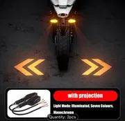 2pcs Universal LED Lamp Color Projection Lamp SequentialLights for Motorcycle_img_0