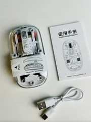 GearUP WM30 Transparent Crystal 2.4G + Bluetooth Magnetic Wireless Mouse- White Color_img_0