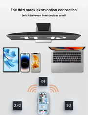 GearUP WM30 Transparent Crystal 2.4G + Bluetooth Magnetic Wireless Mouse- White Color_img_1