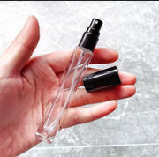 Empty 10ml Perfume Atomizer Refillable Spray Glass Bottle Slim long Square shape Transparent Random color cap 1 pcs_img_1