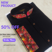 Premium Cotton Contrast Panjabi for Eid (Gulabi Black Beauty)_img_0