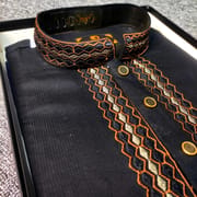 Elite embroidered black panjabi code:411_img_1