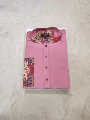 Premium Beby pink contrast panjabi for men (Trendy golapi beauty)_img_1