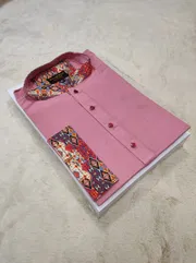 Premium Beby pink contrast panjabi for men (Trendy golapi beauty)_img_3