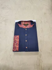 Premium Nevy blue with contrast Panjabi for men_img_1