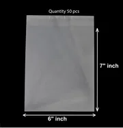 Crystal Cellophane poly adhesive poly size 6 x 7 inch Packaging Material Bundle of 50 pcs - poly bag_img_2