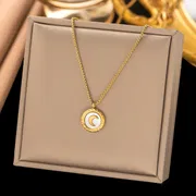 White shell moon necklace_img_5