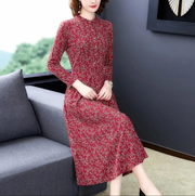 High-End and Stylish Long-Sleeved Dress 2025 Spring, Autumn and Winter New Style Middle-Aged Women's Elegant Long-Sleeved Dress_img_2