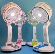 Rechargeable Folding Table Fan with LED Light – Portable & Compact_img_0