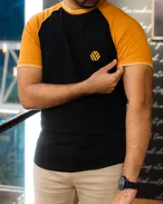 FYN TS 01 Premium Raglan Cut T-shirt Black & Sudan Brown_img_1