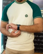 FYN TS 01 Premium Raglan Cut T-shirt Off-White & Bottle Green_img_1