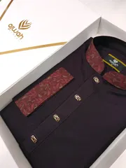 Ajwah Deep Maroon Majesty Panjabi_img_1
