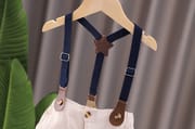 Kids Boys Summer Gentleman Outfit – Bow Tie Shirt & Shorts with Suspenders (6 Months to 5 Years)_img_8