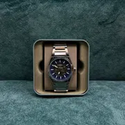 Fossil Everett ME3220 Automatic Skeleton Exposed Silver Chain - Blue Dial_img_3