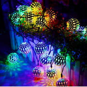 Moroccan Golden & Multicolor  Metal Ball Lights_img_1