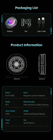 Plextone UF1 10w Mobile Phone Cooler Fan_img_12
