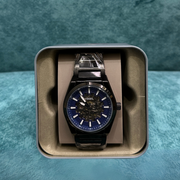 Fossil Everett ME3220 Automatic Skeleton Exposed Black Chain - Blue Dial_img_3